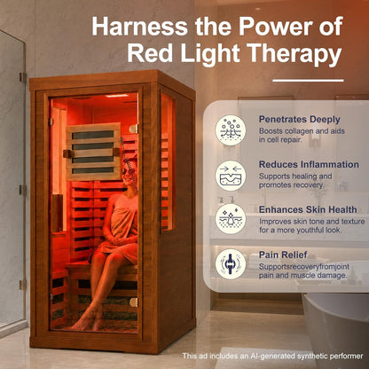 Infrared Sauna with Fda-Certified Red Light Therapy 660Nm & 850Nm