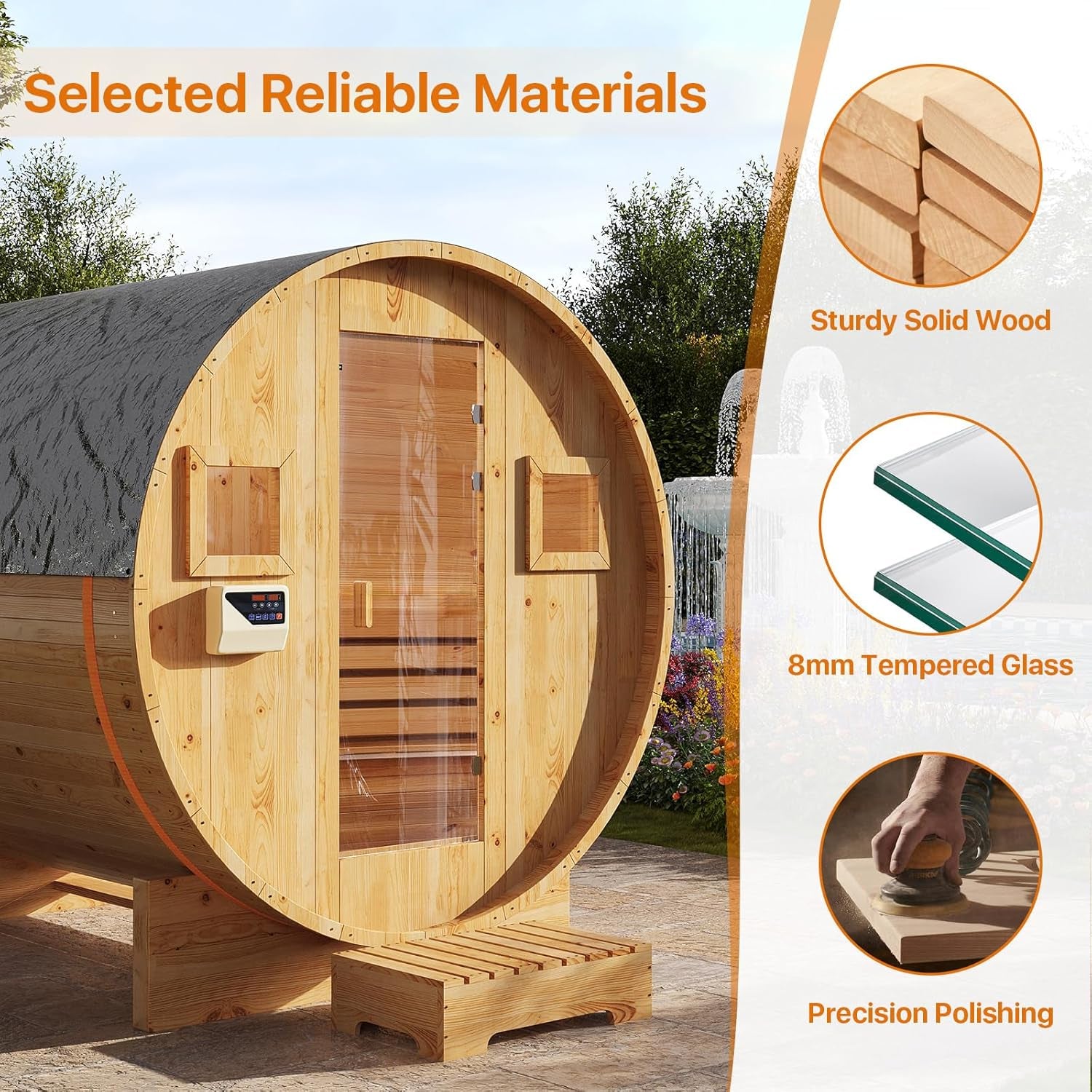 Outdoor Traditional Barrel Sauna