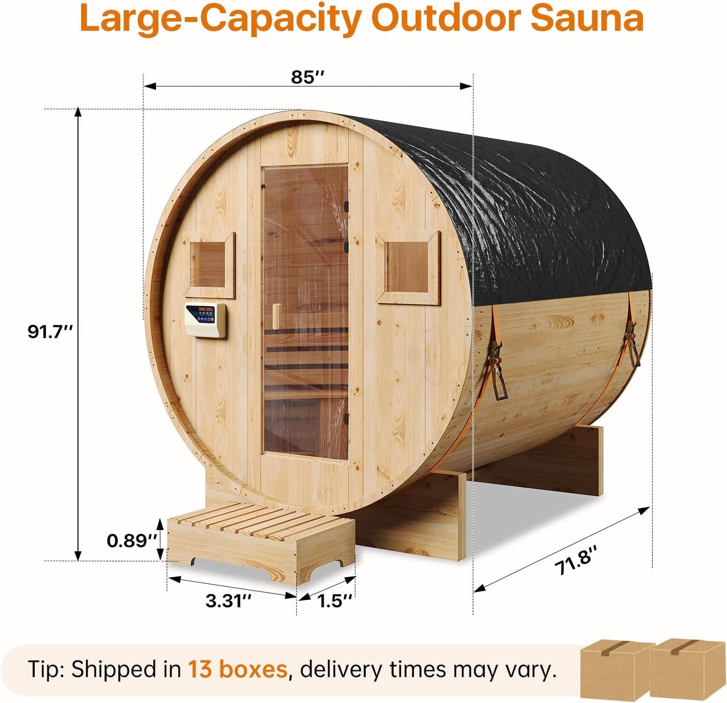 Outdoor Traditional Barrel Sauna